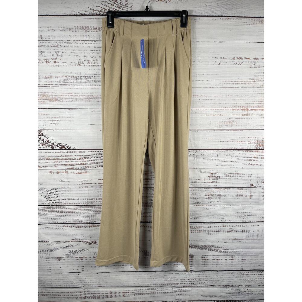 Heathyoga Pants Womens XS Beige Straight Leg Pull On Stretch Pockets Yoga Travel